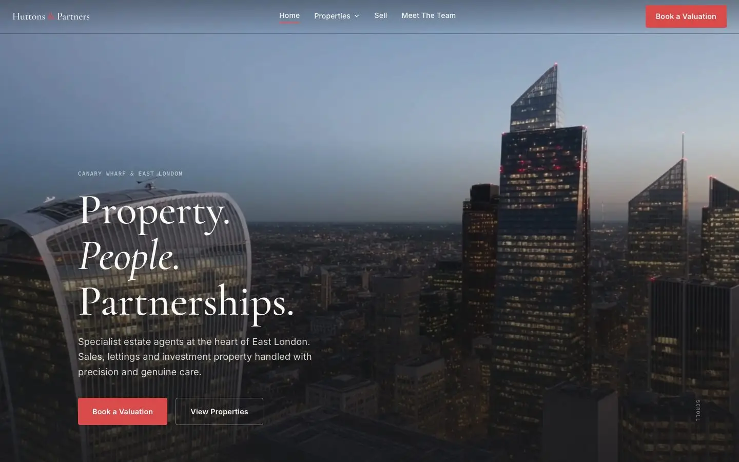 Huttons & Partners website, designed and built by Vervio Digital Co